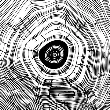 Cross section of tree stump background texture, vector Eps 10 illustration Stock Illustration