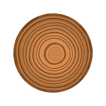 Cross section of tree stump isolated on white background, illustration Stock Illustration