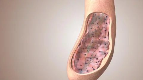 Cross section view of a mitochondria Stock Illustration