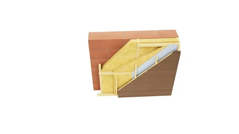 Cross section of wall structure. Presentation of wall technology. 動画素材 115369659