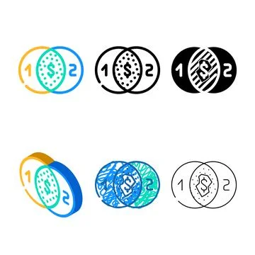 Cross sectional analysis color range icon vector Stockillustratie