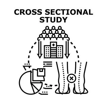 Cross sectional study analyzing population health data Stock Illustration
