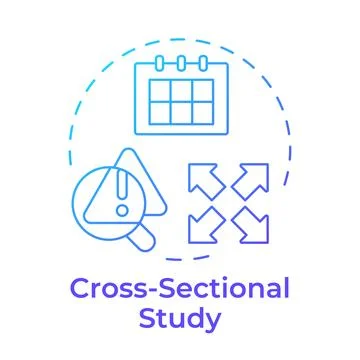 Cross sectional study blue gradient concept icon Stock Illustration
