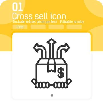 Cross sell icon vector with outline style isolated on white background イラスト素材