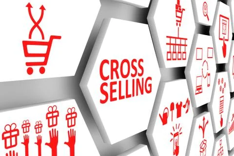 CROSS SELLING concept cell background 3d illustration Stock Illustration