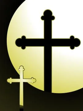 Cross with shadow Stock Illustration