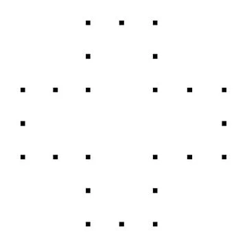 Cross shape dotted symbol vector icon for creative graphic design ui element  Stock Illustration