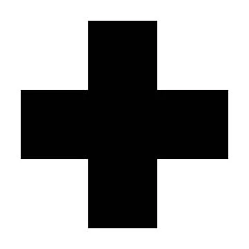 Cross shape symbol vector icon for creative graphic design ui element Stock Illustration