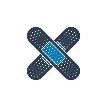 Cross Shaped Adhesive plaster icon. Flat style vector EPS. Stock Illustration