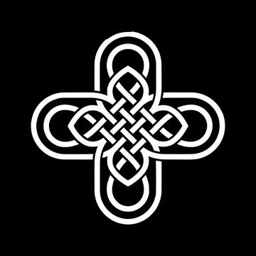 Cross shaped Celtic knot, intricate woven pattern, continuous interlaced lo.. Stock Illustration