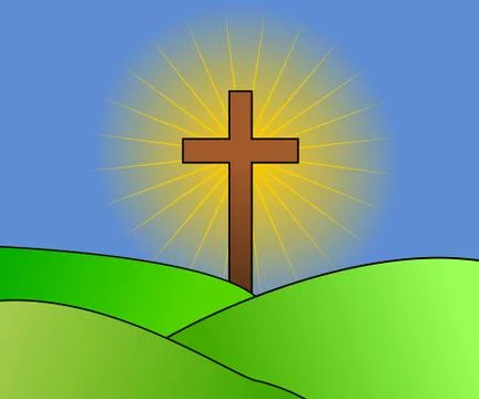 Cross with shine Stock Illustration