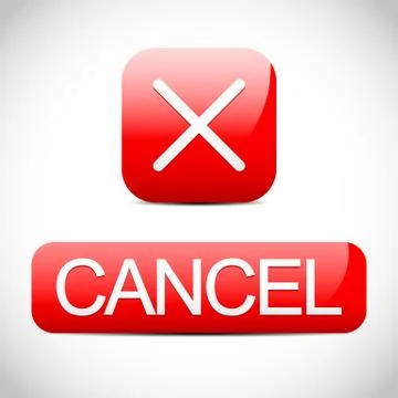 Cross sign with cancel button. Cancel, cancellation concept. 스톡 일러스트