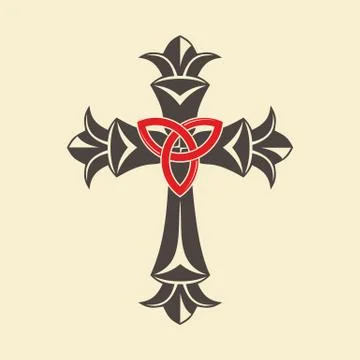 Cross with a sign of the Trinity Stock Illustration