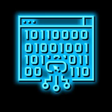 Cross-site scripting neon glow icon illustration Stock Illustration