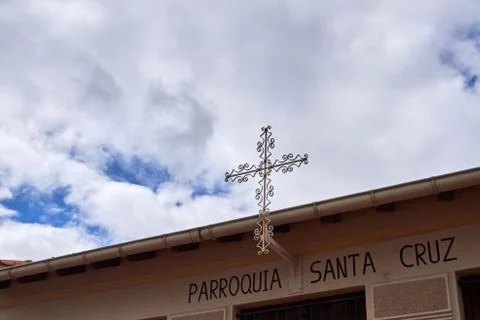 Cross on a sky background Stock Photos