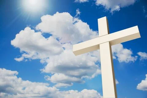 Cross on sky Stock Illustration