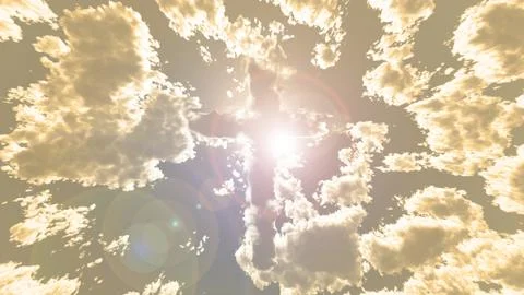 Cross in sky Illustrazione stock