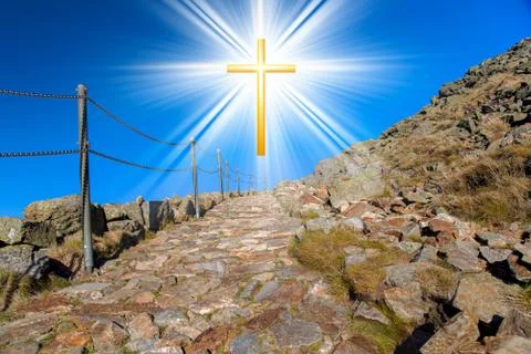 Cross sky light Stock Photos