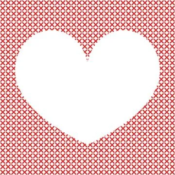 Cross-stitch background with heart Stock Illustration