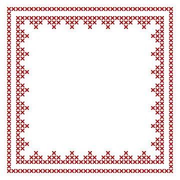 Cross stitch border frame pattern, perfect for Christmas banner design Stock Illustration