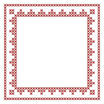 Cross stitch border frame pattern, perfect for Christmas banner design Illustrazione stock