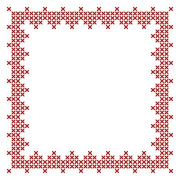 Cross stitch border frame pattern, perfect for Christmas banner design Stock Illustration