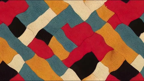 Cross Stitch. Geometric ethnic animations. Design for Saree, Patola, Stock Footage 220125624