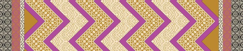 Cross Stitch. Geometric ethnic patterns. Design for Saree, Patola, Sari, Du.. Stock Illustration