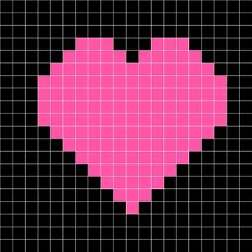 Cross-stitch heart pattern vector,  mosaic pink heart pattern Illustrazione stock