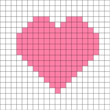 Cross-stitch heart pattern vector,  mosaic pink heart pattern 스톡 일러스트