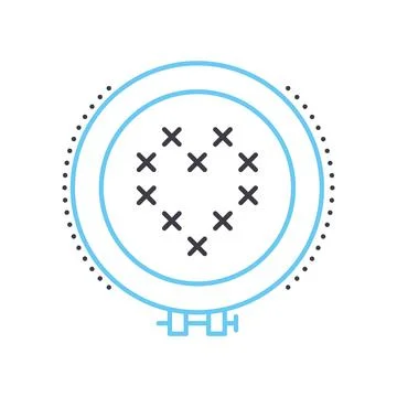 Cross stitch hoops and frames line icon, outline symbol, vector illustration Stock Illustration