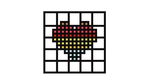 Cross stitch pattern embroidery hobby color icon animation Stock Footage 326107398
