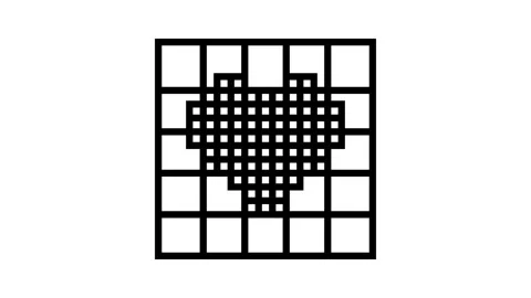 Cross stitch pattern embroidery hobby line icon animation Stock Footage 326133171