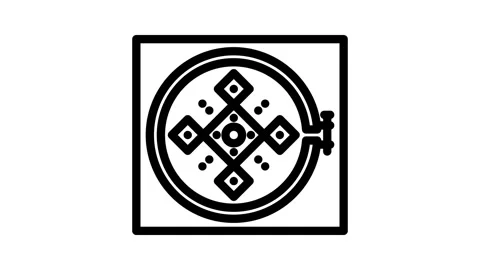 Cross stitch pattern embroidery hobby line icon animation Stock Footage 326758476