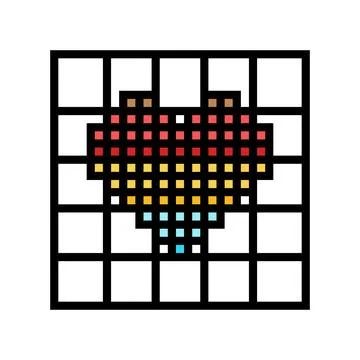 Cross stitch pattern embroidery hobby color icon vector illustration Stock Illustration