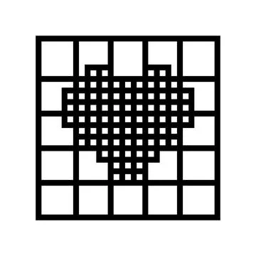 Cross stitch pattern embroidery hobby line icon vector illustration Stock Illustration