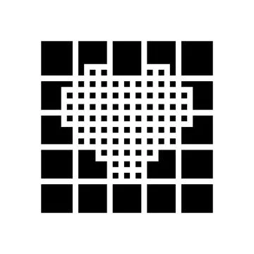 Cross stitch pattern embroidery hobby glyph icon vector illustration Stock Illustration