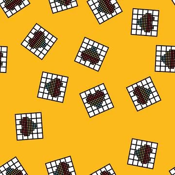 Cross stitch pattern embroidery hobby vector seamless pattern Stock Illustration