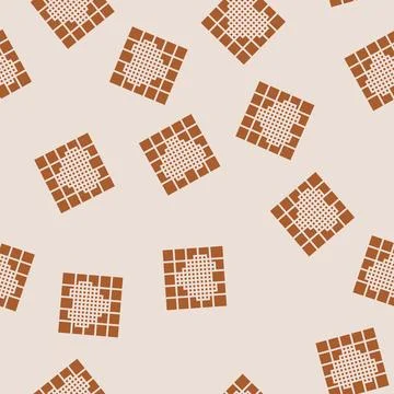 Cross stitch pattern embroidery hobby glyph seamless pattern Stock Illustration