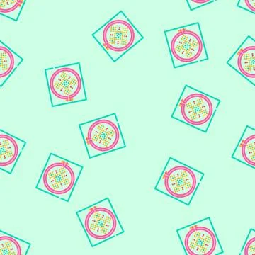 Cross stitch pattern embroidery hobby vector seamless pattern Stock Illustration