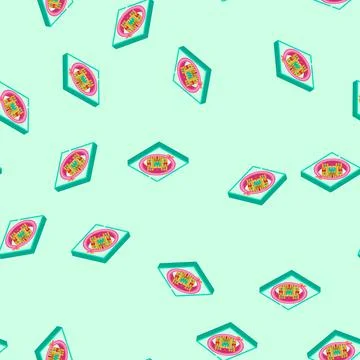 Cross stitch pattern embroidery hobby isometric icon seamless pattern イラスト素材