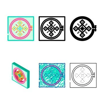 Cross stitch pattern embroidery hobby color icon vector stylized Illustrazione stock