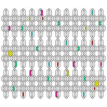 A cross stitch pattern on a white background Stock Illustration