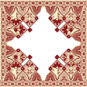 A cross stitch pixel art pattern with a white background Stock Illustration