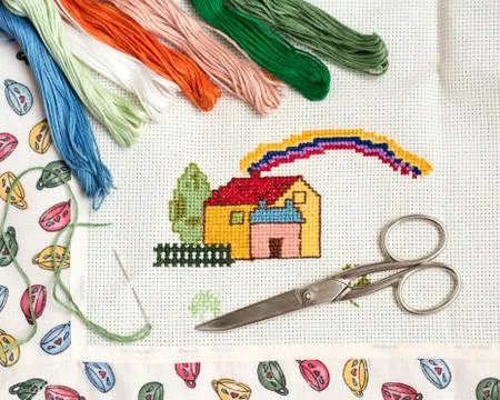 Cross-stitch set Stock Photos