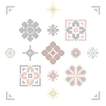 Cross Stitch Ukrainian Elements Stock Illustration