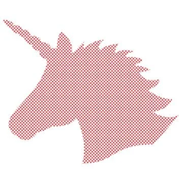 Cross stitched unicorn Illustrazione stock