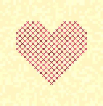 Cross-stitched vector heart Stock Illustration