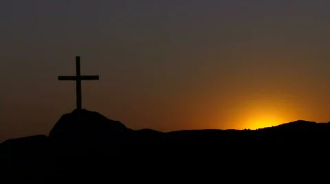 Cross on Sunrise Stockbeeldmateriaal 587821