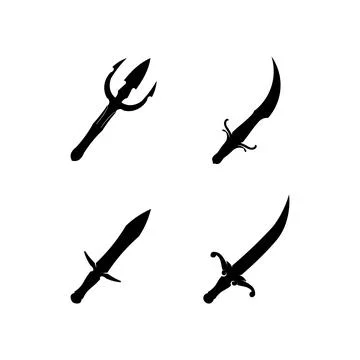Cross swords icon flat. Simple vector symbol and bonus icon Stock Illustration